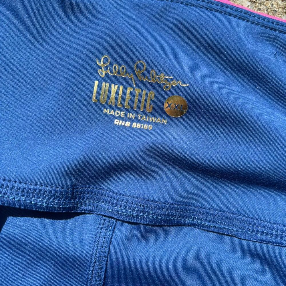 Lilly Pulitzer Luxletic High-Rise Midi Legging Blue XXL Cropped - Picture 5 of 8